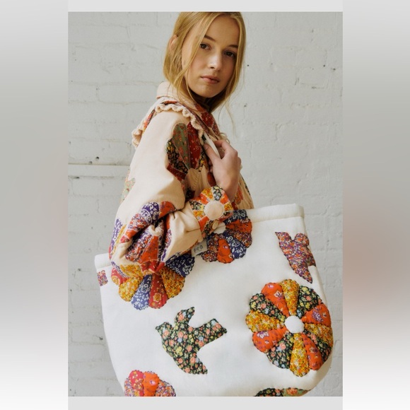 Sezane Handbags - Sezane x Sea New York Floral Patchwork quilted Tote Bag